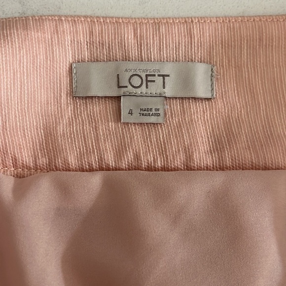 Loft Linen Blend A-Line Mini Skirt in Peachy Blush Pink - Size 4 - Picture 3 of 4